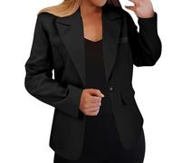 Richymfa Blazer Donna Elegante Curvy da Cerimonia, Blazer da Lavoro da Donna con Risvolto Tailleur Giacca Formale Slim Fit Giacca Ufficio Business Invernale Tinta Unita Vestito per Matrimoni e Feste