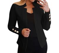 Richymfa Blazer Donna Elegante Curvy da Cerimonia Blazer Donna Corto Aperto Davanti Tailleur Giacca Formale Slim Fit Giacca da Lavoro Tinta Unita Abbigliamento per Ufficio Business Matrimoni e Feste