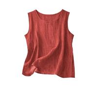 Richymfa Canotta Donna Lino Estiva Camicia Elegante Senza Maniche Spalla Larga Tank Top Leggero Oversize Canottiera Casual Tinta Unita Blusa di Lino Taglie Forti Sportivo Palestra