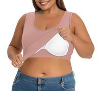 Richymfa Canottiera Donna Estive, Canotte con Reggiseno Incorporato Spalla Larga Basic Top Intimo Jogging Aderente Microfibra Sexy Canotta Intima Traspirante per Palestra Fitness