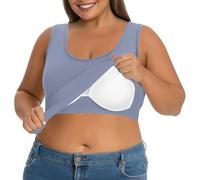 Richymfa Canottiera Donna Estive, Canotte con Reggiseno Incorporato Spalla Larga Basic Top Intimo Jogging Aderente Microfibra Sexy Canotta Intima Traspirante per Palestra Fitness