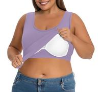Richymfa Canottiera Donna Estive, Canotte con Reggiseno Incorporato Spalla Larga Basic Top Intimo Jogging Aderente Microfibra Sexy Canotta Intima Traspirante per Palestra Fitness