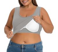 Richymfa Canottiera Donna Estive, Canotte con Reggiseno Incorporato Spalla Larga Basic Top Intimo Jogging Aderente Microfibra Sexy Canotta Intima Traspirante per Palestra Fitness
