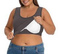 Richymfa Canottiera Donna Estive, Canotte con Reggiseno Incorporato Spalla Larga Basic Top Intimo Jogging Aderente Microfibra Sexy Canotta Intima Traspirante per Palestra Fitness