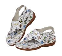 Richymfa Ciabatte Estive Donna Ortopedici Comode Flip Flop Ciabatte Platform Aperte Casual Sandali Ortopedico In Gomma Traspiranti Sandalo Trekking con Zeppa Ciabatta Mare Piscina Vintage