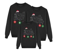 Richymfa Felpa Famiglia Natale Maglietta Girocollo Manica Lunga Felpe Famiglia Natale Invernale Maglie Rosso con Stampa Moda Magliette Christmas Costume di Natale Donna Uomo