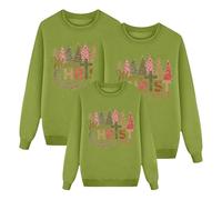 Richymfa Felpa Natalizia Famiglia, Maglioni Natale Famiglia per Donna Uomo Bambino Manica Lunga con Stampa Babbo Senza Cappuccio Girocollo Invernale Sweatshirt Coordinate Natalizi Set