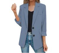 Richymfa Giacche da Abito e Blazer da Donna 2025 Blazer Nero Donna da Cerimonia Leggeri Jackets da Lavoro con Risvolto Classic Tuta Ufficio Business Curvy Tailleur Tinta Unita per Autunno Invernale