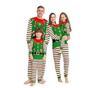 Richymfa Pigiama Natalizio Famiglia Comodo Pyjamas Natale Famiglia Compreso Il Cane Elegante 2 Pezzi Maniche Lunghe Top e Pantaloni Scozzesi Elfo Pigiami Coppia Natalizi per Donna Uomo Bambini