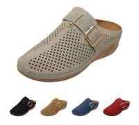 Richymfa Sandali da Donna con Zeppa Comode Estivi Ciabatta Chiuse Eleganti Traspiranti Scarpe Ortopedico Morbida Comodi Sandalo Sportivi Leggere Pantofole Gomma Outdoor Casa Moda
