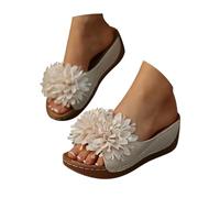 Richymfa Sandali da Donna con Zeppa Eleganti, Sandali Estive Mare Comode Morbida Ciabatta Ortopedico Antiscivolo Moda Scarpe Fascite Plantare Leggere Pantofole Gomma Outdoor Casa Comodi