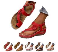 Richymfa Sandali Donna Estive Ortopedico Eleganti Flip Flop Ciabatte con Zeppa Lavabili Leggere Sandals Ortopediche In Gomma Traspiranti Sandali da Camminata Platform Ciabatta Mare Nuoto Vintage