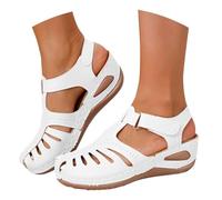 Richymfa Scarpe Donna Sandali Ortopedici Comode, Sandali Estivi Mare Eleganti Antiscivolo Scarpe con Zeppa Traspiranti Moda Ciabatta da Passeggio Leggere Shoes Gomma Outdoor Casa Vintage