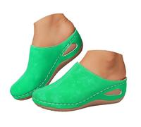 Richymfa Scarpe Donna Sandali Ortopedici Estivi, Ciabatte Chiuse Comode Morbida Sandali con Zeppa Traspiranti Gomma Ciabatta da Passeggio Eleganti Sandalo Comodi per Casa Città e Tempo Libero