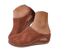 Richymfa Scarpe Donna Sandali Ortopedici Estivi, Ciabatte Chiuse Comode Morbida Sandali con Zeppa Traspiranti Gomma Ciabatta da Passeggio Eleganti Sandalo Comodi per Casa Città e Tempo Libero