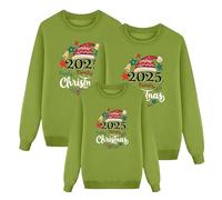 Richymfa Set Tris di Felpe Famiglia Natale, Camicia Girocollo Manica Lunga Felpe Natalizie Famiglia Babbo Invernale Maglietta Renna Rosso Comodo Maglione Natalizi Costume di Natale Donna Uomo
