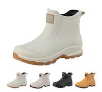 Richymfa Stivali Gomma Uomo Pioggia Eleganti Antivento Stivaletto Trekking Impermeabili Imbottiti Scarpe Walking Tinta Unita Ankle Boot Pesca Media Altezza Scarpe Impermeabili Uomo Pioggia Leggere
