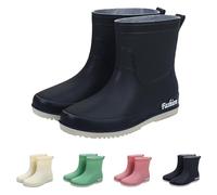 Richymfa Stivali Pioggia Donna Colorati Impermeabili Stivaletti Antivento Imbottiti Stivaletto Resistenti Piatto Tronchetti Outdoor Stivali Corti Media Altezza Scarpe da Acqua Comodi