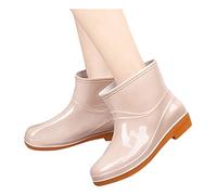 Richymfa Stivali Pioggia Donna Gomma Imbottiti Antivento Stivaletto Impermeabili Eleganti Scarpe Comode Resistenti Rain Boots Tinta Unita Ankle Boot da Lavoro Scarpe Pioggia Donna Invernali Leggere