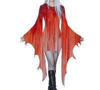 Richymfa Vestito Gotico da Donna Vintage, Abito Medievale Donna con Spalle Scoperte Slim Fit Vestito da Cerimonia Maniche a Farfalla In Pizzo Abito da Ballo Costume da Strega Vintage per Halloween
