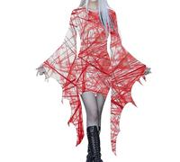 Richymfa Vestito Gotico Donna Vintage Abito Retrò Medievale da Donna In Pizzo Curvy Vestito da Cocktail Maniche a Tromba Abito da Sera Taglie Forti Costume da Strega Vintage per Halloween