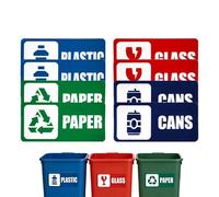 Riciclaggio Bin Stickers, Trash Label Set, Waste Sorting Decals, 8 adesivi autoadesivi per Home Office Apartment Hotel School Public Area Garbage Waste Management Organization Use
