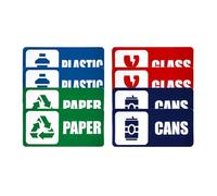 Riciclate Stickers for Trash Bins - 8 etichette autoadesive per sorting Waste Sorting Labels, Waterproof Fade-Resistant Recycling Stickers for Trash Cans | Perfect for Home, Office, School, Public
