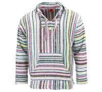 Riciclato Messicano Baja Jerga Felpa con Cappuccio Droga Tappeto Pullover Candy