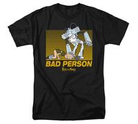 Rick And Morty Bad Person T-Shirt Uomo Nero Cotone Manica Corta
