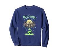 Rick And Morty Drunk Rick Ship Felpa, Unisex per Adulti, Navy, S