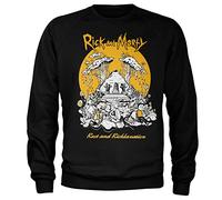 Rick and Morty Licenza Ufficiale Rest And Ricklaxation Felpa (Nero), Medium