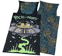 Rick And Morty Spaceship Unisex Set Letto Stampa Allover 52% Poliestere, 48% Cotone