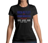 Rick Astley Per Prime Ministro - T-Shirt - 80s 80's Rolled Testo Canzone