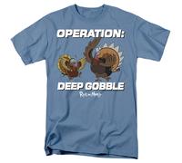 Rick E Morty - Operazione Deep Gobble - T-Shirt Unisex Adulto - Blu