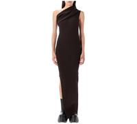 Rick Owens - Abito Lungo Monospalla a Costine con Dettaglio Drappeggio Athena - - Dresses - Donna - Marrone - M