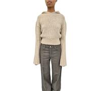 Rick Owens - Felpa Cropped con Cappuccio - - Knitwear - Donna - Beige - M
