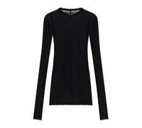 Rick Owens - T-shirt a maniche lunghe a coste - - Tops - Donna - Nero - XS