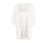 Rick Owens - T-shirt oversize in cotone con logo in rilievo - - Tops - Donna - Bianco - S