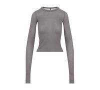 Rick Owens - Temple Cropped Rib LS T-Shirt - - Tops - Donna - Marrone - S