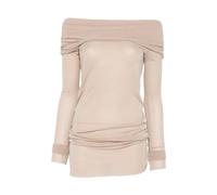 Rick Owens - T-shirt a Maniche Lunghe Scollo Bardot - - Tops - Donna - Rosa - M