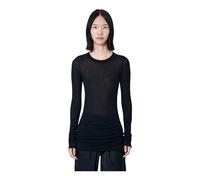 Rick Owens - Top a Maniche Lunghe in Maglia Trasparente - - Tops - Donna - Nero - XS