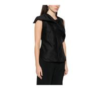 Rick Owens - Top in Jersey Drappeggiato Avant-Garde - - Tops - Donna - Nero - M