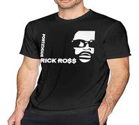 Rick Ross Mens T Shirts Short Sleeves Crew Neck Tees Summer Casual Tops Black L