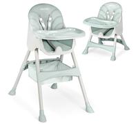Ricko Kids - Seggiolone per bambini, con vassoio per mangiare, sedia per bambini, pieghevole, dalla nascita, facile da pulire, 83 x 60 x 110 cm, colore: verde
