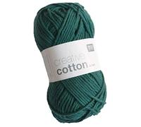 Rico Creative Cotton Aran Fb. 23 Verde Scuro, Filo di Cotone per Lavoro a Maglia e Uncinetto, Lana per Uncinetto.