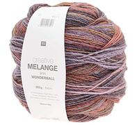 Rico Creative Melange Aran Wonderball Fabe 15 - Gomitolo di lana sfumata, finezza ferri: 5 mm, da lavorare a maglia o all'uncinetto, gomitolo da 200 g