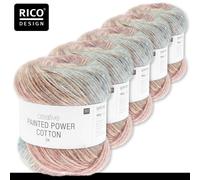 Rico Design 5 x 100 G Creative Painted Potenza Cotone Lana Filo Maglia 5 Colori