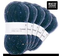 Rico Design 5 X 100 G Superba Tweed 4-Fili Filato Per Calze Maglia 8 Colori