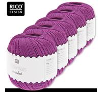 Rico Design 5 X 50 G Essentials Crochet Filato Di Cotone Amigurumi 24 Colori