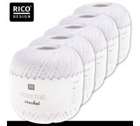 Rico Design 5 X 50 G Essentials Crochet Filato Di Cotone Amigurumi 24 Colori